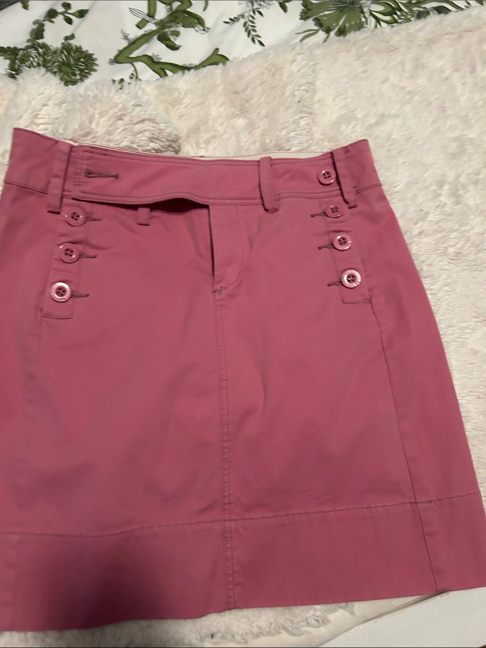 Pink Women’s Button-Accent A-Line Skirt Anthropologie paper boy NWT 4